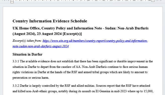 Export as Tribunal schedule